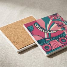 Roller Skates ceramic coasters set of 4, cork back