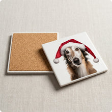 Borzoi ceramic coasters set of 4, cork back