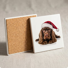 Sussex Spaniel ceramic coasters set of 4, cork back