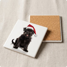 Affenpinscher Puppy ceramic coasters set of 4, cork back