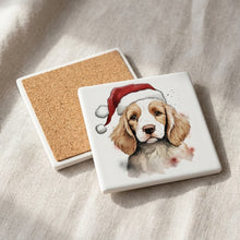 Clumber Spaniel Puppy Drawing ceramic coasters set of 4, cork back