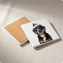 Entlebucher Mountain Dog ceramic coasters set of 4, cork back