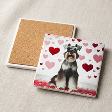 Miniature Schnauzer ceramic coasters set of 4, cork back