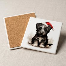 Skye Terrier Puppy Drawing ceramic coasters set of 4, cork back