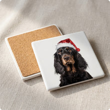 Gordon Setter ceramic coasters set of 4, cork back