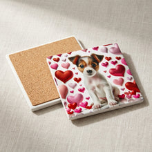 Jack Russell Terrier ceramic coasters set of 4, cork back