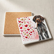 German Wirehaired Pointer ceramic coasters set of 4, cork back