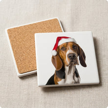 American English Coonhound ceramic coasters set of 4, cork back