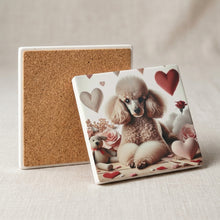 Poodle ceramic coasters set of 4, cork back
