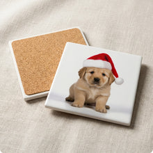 Chinook Puppy ceramic coasters set of 4, cork back
