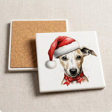 Whippet Puppy Drawing ceramic coasters set of 4, cork back