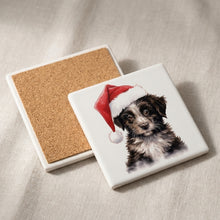 Mudi Puppy Drawing ceramic coasters set of 4, cork back