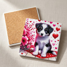 Australian Shepherd ceramic coasters set of 4, cork back