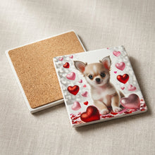 Chihuahua ceramic coasters set of 4, cork back