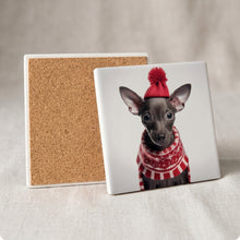 Xoloitzcuintli Puppy ceramic coasters set of 4, cork back