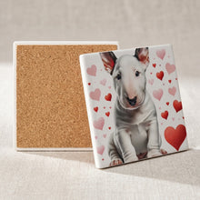 Bull Terrier ceramic coasters set of 4, cork back
