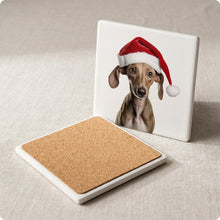 Azawakh Puppy ceramic coasters set of 4, cork back