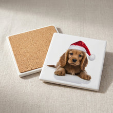 Cocker Spaniel Puppy ceramic coasters set of 4, cork back
