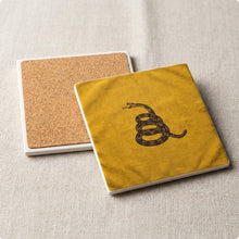 Don't Tread On Me ceramic coasters set of 4, cork back