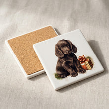 Field Spaniel Puppy Drawing ceramic coasters set of 4, cork back