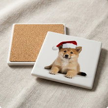 Icelandic Sheepdog Puppy ceramic coasters set of 4, cork back