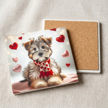 Yorkshire Terrier ceramic coasters set of 4, cork back