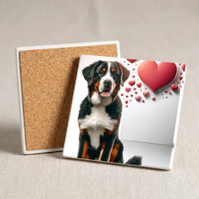 Bernese Mountain Dog ceramic coasters set of 4, cork back