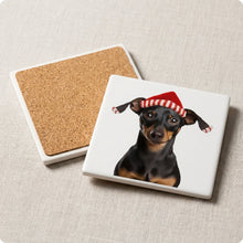 Manchester Terrier ceramic coasters set of 4, cork back