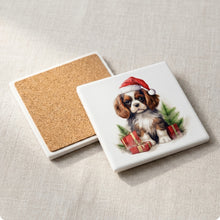English Toy Spaniel Puppy Drawing ceramic coasters set of 4, cork back