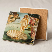 Birth Of Venus ceramic coasters set of 4, cork back