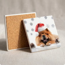 Chow Chow ceramic coasters set of 4, cork back