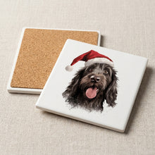 Spinone Italiano ceramic coasters set of 4, cork back