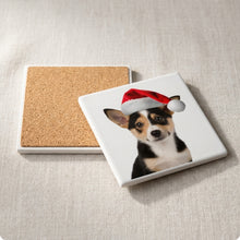 Canaan Dog Puppy ceramic coasters set of 4, cork back