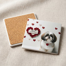 Shih Tzu ceramic coasters set of 4, cork back
