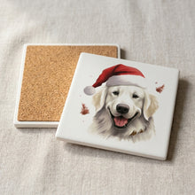 Great Pyrenees ceramic coasters set of 4, cork back