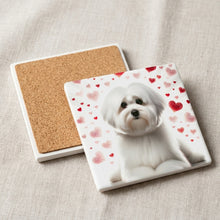Maltese ceramic coasters set of 4, cork back