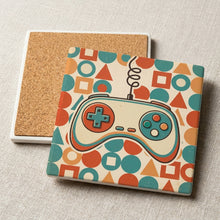 Retro Game Controller ceramic coasters set of 4, cork back
