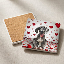 Great Dane ceramic coasters set of 4, cork back
