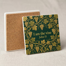 Grafted Vine ceramic coasters set of 4, cork back