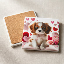 Cavalier King Charles Spaniel ceramic coasters set of 4, cork back