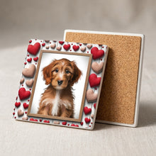 Goldendoodle ceramic coasters set of 4, cork back