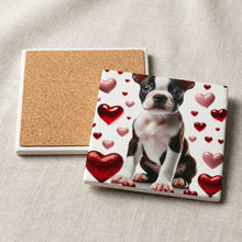 Boston Terrier ceramic coasters set of 4, cork back