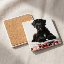 Giant Schnauzer ceramic coasters set of 4, cork back