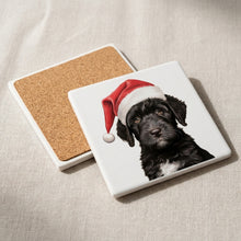 Portuguese Water Dog Puppy Drawing ceramic coasters set of 4, cork back