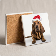 Bloodhound ceramic coasters set of 4, cork back