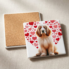 English Cocker Spaniel ceramic coasters set of 4, cork back