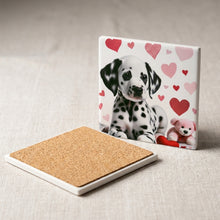 Dalmatian ceramic coasters set of 4, cork back