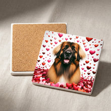 Leonberger ceramic coasters set of 4, cork back
