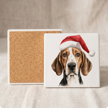 English Foxhound ceramic coasters set of 4, cork back