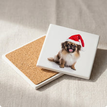 Tibetan Spaniel ceramic coasters set of 4, cork back